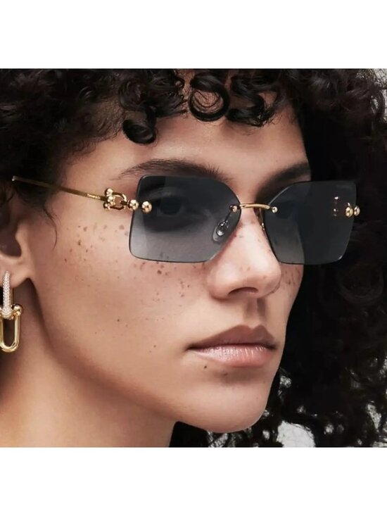 Tiffany & Co TF3088 610516 Blue Gold Rimless Women Sunglasses Authentic NEW main image 9